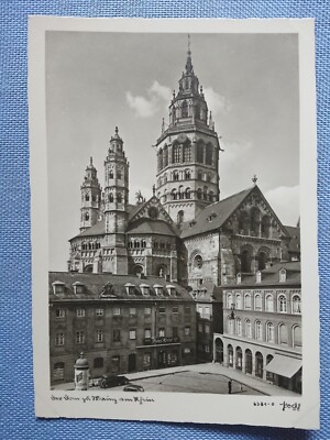 alte Ansichtskarte Postkarte AK Mainzer Dom Mainz am Rhein Oldtimer Franz Krost