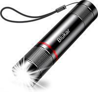 Blukar Led Taschenlampe Aufladbar, Superhelle Zoombare Mini Torch Mit 4 Lichtmod