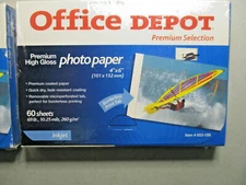 Office Depot Premium HIGH GLOSS Finish Photo Paper 60 4X6 Sheets ~ Sealed