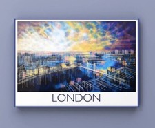 London Travel Print, London Travel Poster, A2 (59.4cm x 42cm) - By Marc Todd