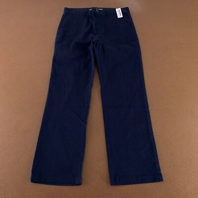 Old Navy Boys Size 14 Plus Ink Blue Uniform Built-In Flex Straight Pants NWT