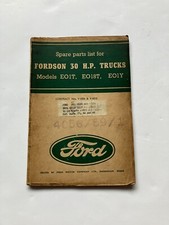 SPARE PART LISTS FOR FORDSON 30 H.P. TRUCKS MODELS EO1T, EO18T, EO1Y 1940