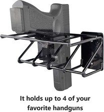 Gun Rack Wall Mount, 4 Slots Pistol Rack Fits Pistols, Gun Wall Mount for Glock