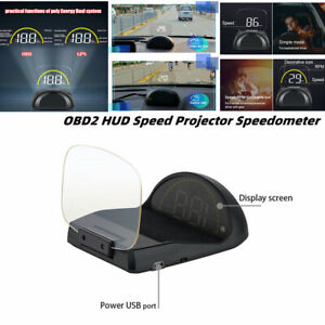Folding Car OBD2 HUD Mirror Head Up Display Speed Projector Speedometer Time Oil 