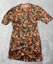 Vintage Handmade Small Floral Button-Down Tea Dress  Cottagecore Puffed Short