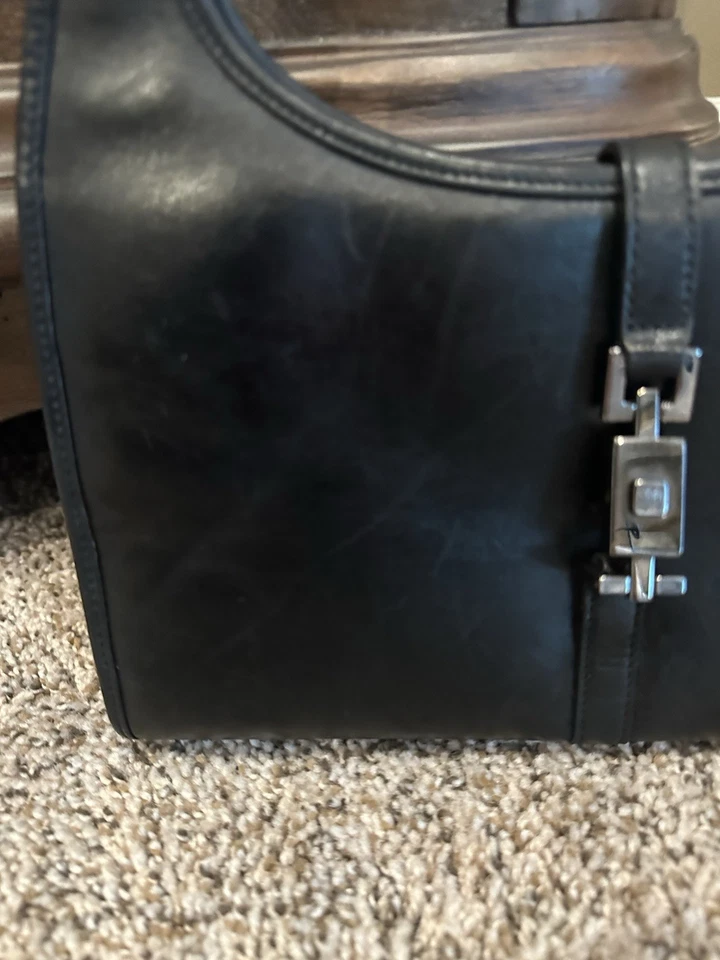 Gucci Jackie Tote Bag Black Leather with Silver Hardware - Image 3 of 4