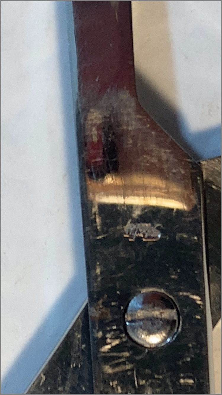 Letter Opener & Scissors Desk Set Vintage Italian 9" Leather Case Used