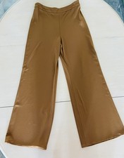 Carolina Herrera Women Wide Leg Viscose Dress Pants Sz 10 Brown Made in Italy
