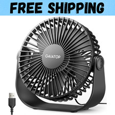 USB Desk Fan, 3 Speeds with Strong Airflow, 5.5 Inch Quiet Small Portable Table