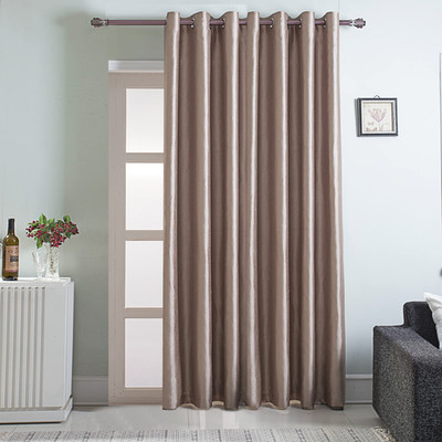 Gyrohome Extra Wide Blackout Curtain For Sliding Glass Door Faux Silk Blackout