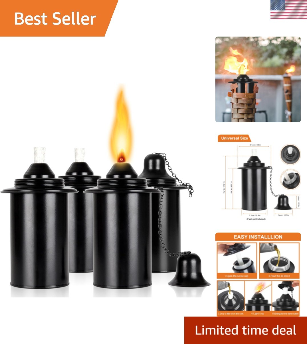 Elegant Outdoor 12oz Torch Replacement Canisters - Perfect f