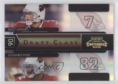 2006 Playoff Contenders Black 100/100 Leonard Pope Matt Leinart Rookie RC 7l6