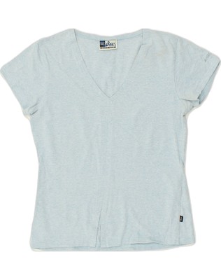 Asics Damen T-Shirt Oberteil UK 14 Large Blau Baumwolle AB53