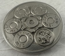 Original Official Smith  Wesson Ammo Firearms Belt Buckle 1980 .357 Revolver