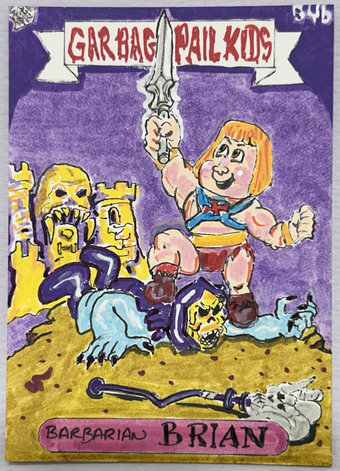 Garbage Pail Kids GPK 1/1 ACEO Sketch Card Barbarian Brian