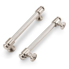 10 Pack 5 inch 128mm Brushed Satin Nickel Kitchen Cabinet Handles Knurled Ca...