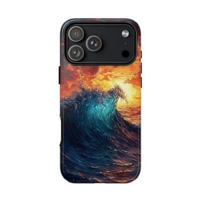 For iPhone / Galaxy / Pixel - Phone Ink Case - Luminescent Ocean Wave Sunset
