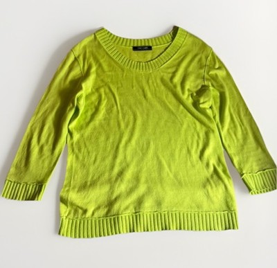Carlo Colucci Sweater Womens 42 Neon Green Cotton Sweater Vintage 