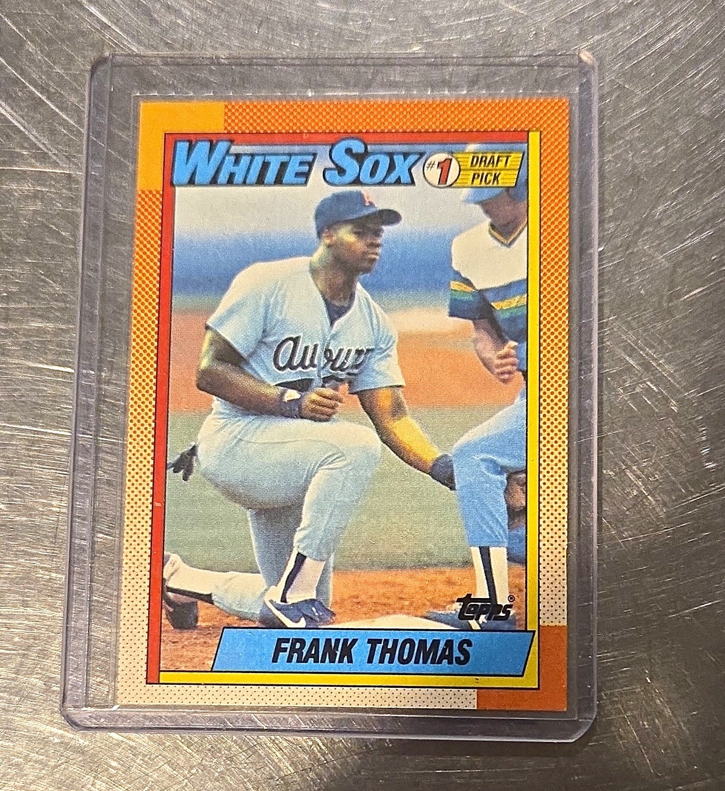 Topps 1990 Frank Thomas Name on Front Draft Pick Rookie #414 Chicago White Sox