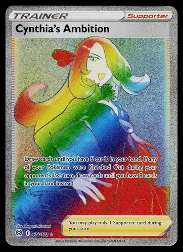 CYNTHIA'S AMBITION 178/172 RAINBOW RARE BRILLIANT STARS POKEMON NM
