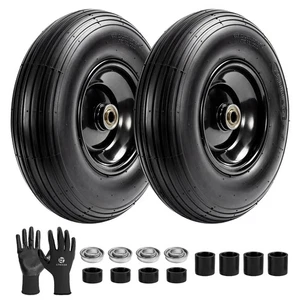 LTNICER (2-Pack) 4.00-6 Pneus et roues de la brouette, 13" 13 in-2pcs