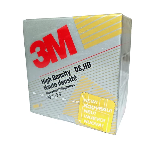 Boîte neuve scellée 10× disquettes 3M DS HD 3.5" 1.44 Mo - New Old Stock 1994