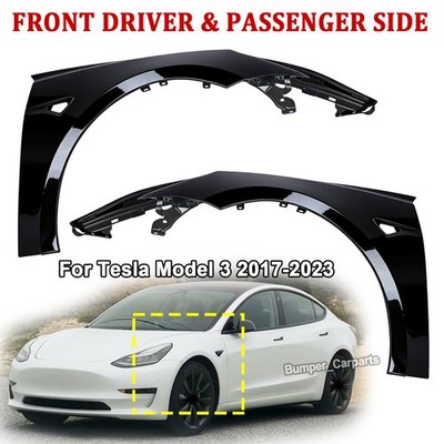 For 2017-2023 Tesla Model 3 Front Left Driver & Right Passenger Side Fender Pair