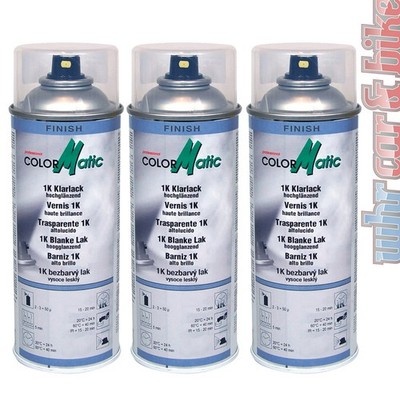 ColorMatic 1K Klarlack Professional 3x 400ml hochglänzend transparent Spraydose