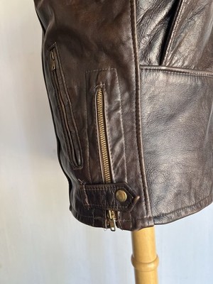 LESCO LEATHERS Vintage 70s Brown Motorcycle Cafe Racer Leather