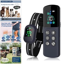 Dog Training Collar with Voice Remote Waterproof Rechargeable Dog Shock Collar