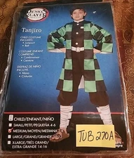 DEMON SLAYER TANJIRO KIDS COSTUME: NEW WITH TAGS: SIZE MEDIUM (7/8)