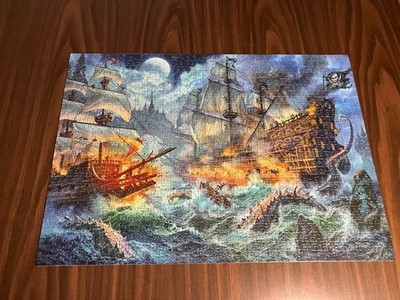 Clementoni * PIRATES BATTLE * 1000 piece Jigsaw Puzzle w/ Poster