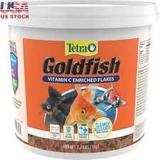 Goldfish Flake Food Complete Diet Active Formula Cleaner Water Color Enhancer US