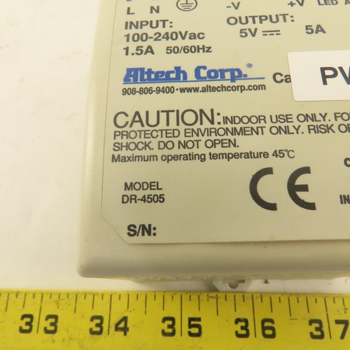 Altech Corp PS-4505 DR-4505 100-240VAC 1.5A Power Supply 5V DC Output 5A - Foto 2 di 7