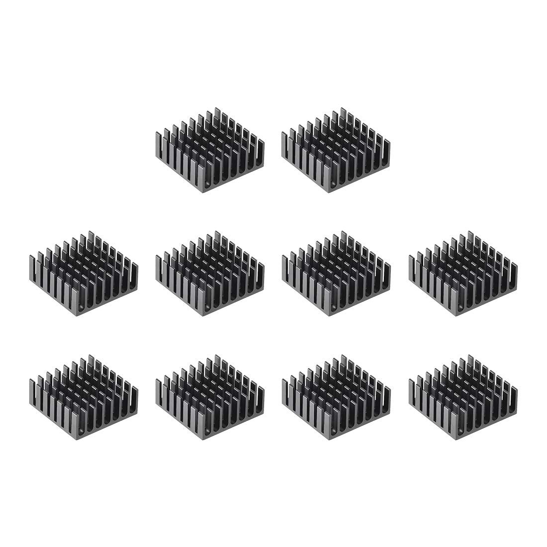 Dissipateur Thermique Noir 28x28mm en Aluminium à Encoche pour Puce MOS