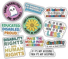 10pcs Disability Awareness Sticker Accessibility Advocacy Inclusion Support Gift