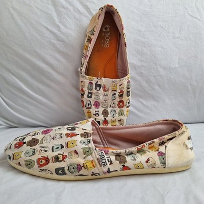 Bobs for Dogs Classic Slip-Ons 10 M Cartoon Dog Print Fabric; Cushioned Insole