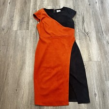 Velvet Burnout Dress Women Sz 8 Velvet Orange Whimsigoth Preppy Classic