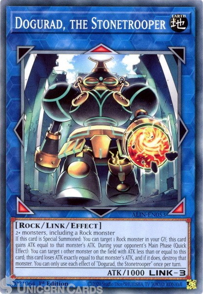 ALIN-EN053 Dogurad, the Stonetrooper : Common 1st Edition Mint YuGiOh Card