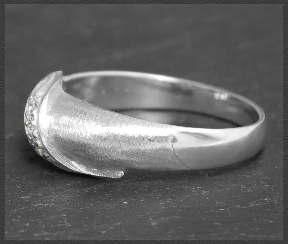 Diamant Ring von WEMPE, aus 585 Weißgold mit 3 Diamanten, Damen Bandring - Bild 4 von 4