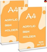 2 StüCk Tischaufsteller A4, Preisschilder Aufsteller TischstäNder Acryl T