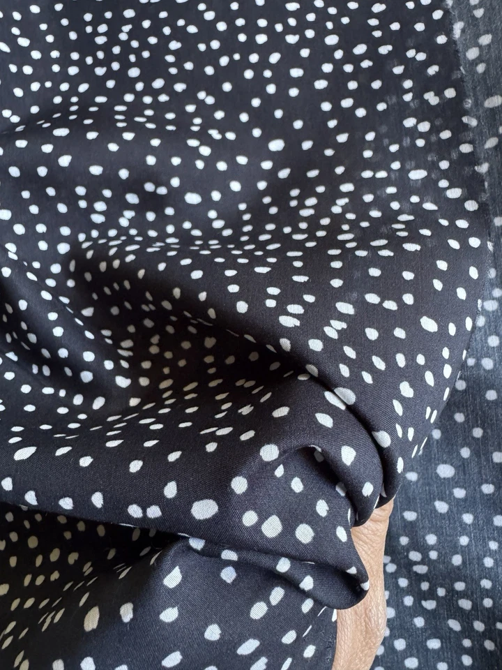 Tela mezcla D/G por yarda 60 % seda morera 40 % algodón lunares Foto 4 de 4