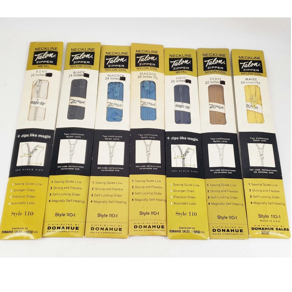 Lot of Vintage Talon Colorful 23 16-24" Mixed Lot Metal coil polyester - Image 3 of 4