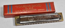 Vintage M. Hohner Marine Band No. 365 Harmonica Key of G 14 Hole w/ Original Box