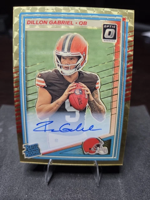 2025 Panini Optic # 1/1 Gold Vinyl Auto Dillon Gabriel Rated Rookie Prizm Auto