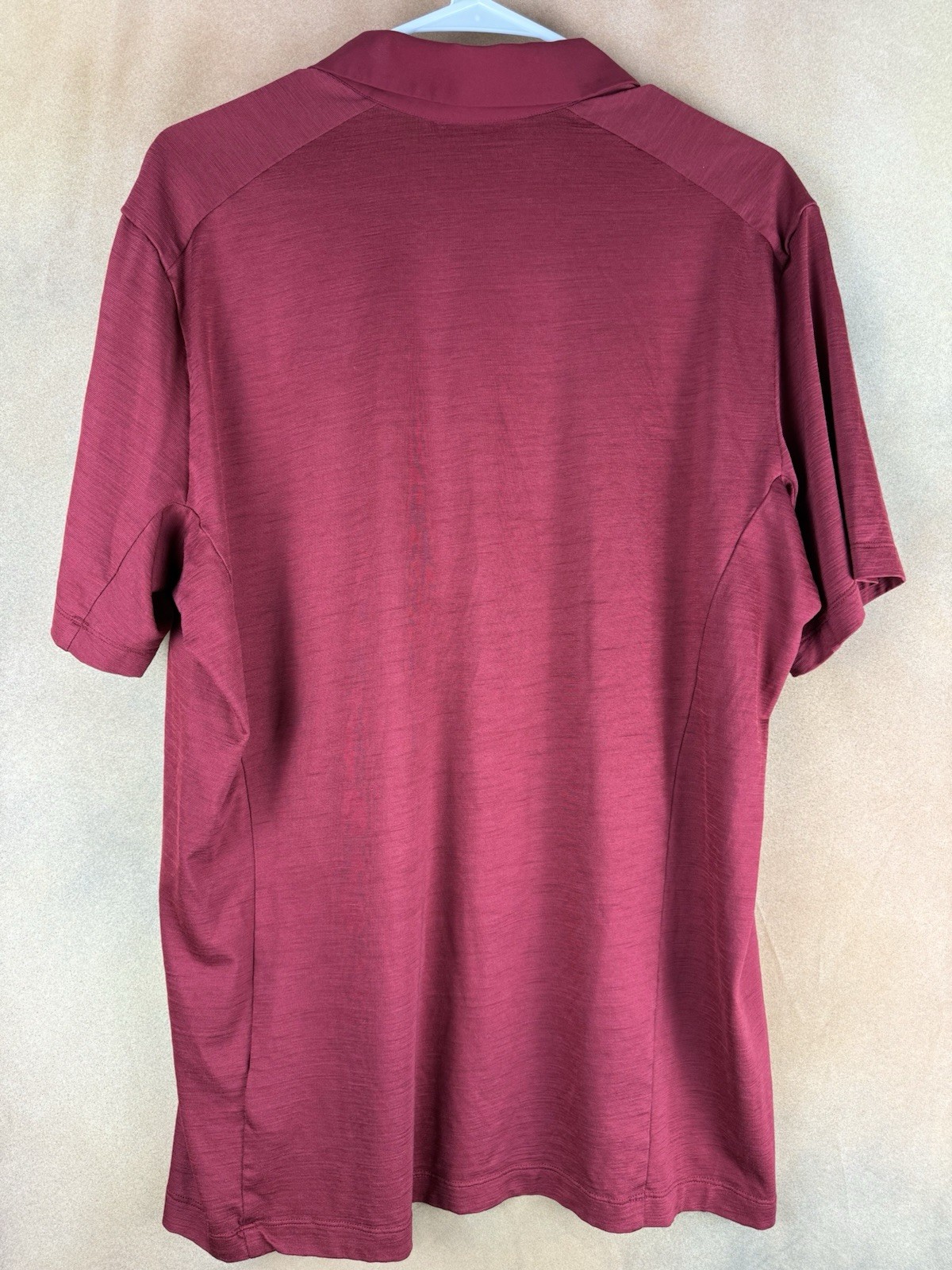 Polo uomo Arc'teryx A2B misto lana manica corta grande bordeaux