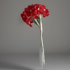 Vintage Tiny Doll Bouquet Flowers Christmas Hat Cloth Millinery Sprig Red
