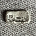 1 oz .999 Silver Bar Skull & Crossbones Design