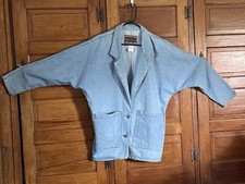 Vtg Women s Match Denim Jacket Western Oversized Blue Jean Blazer Made In USA