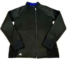 ADIDAS Golf Jacket Women's Size Small Black Team Issue Asymmetrical Full Zipper
